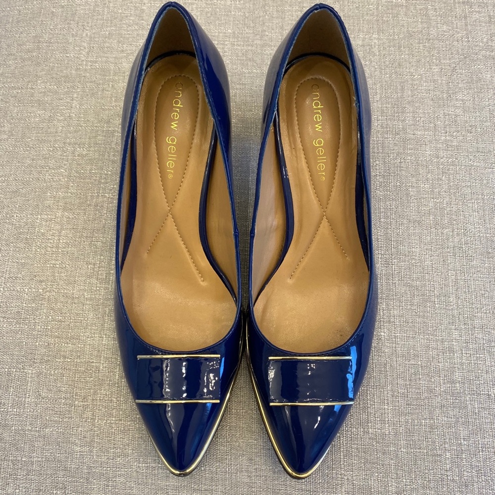 Blue and gold heels size 7.5
